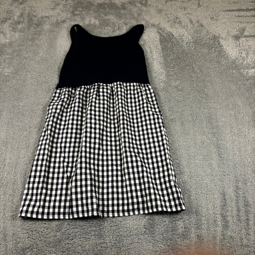 Old Navy Girls Navy Gingham Checkered Sleeveless Dress Size L 10-12